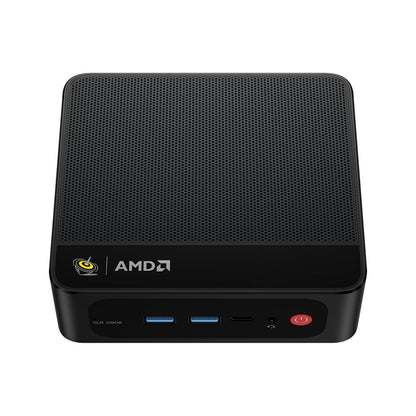 Beelink SER5 Mini PC - AMD Ryzen 5 5500U, 32GB RAM, 500GB SSD. Schwarzer, kompakter Quader für tägliche Anwendungen.