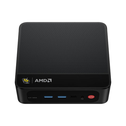 Beelink SER5 Mini PC - AMD Ryzen 5 5500U, 32GB RAM, 500GB SSD. Schwarzer, kompakter Quader für tägliche Anwendungen.