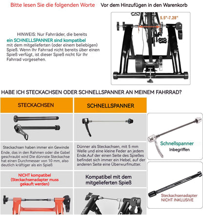 CXWXC Fahrrad Rollentrainer Klappbar - 26-29 Zoll Stahl