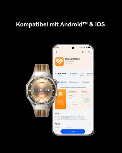 HUAWEI Watch GT 6 Pro Smartwatch mit GPS, EKG, 46 mm, Braun