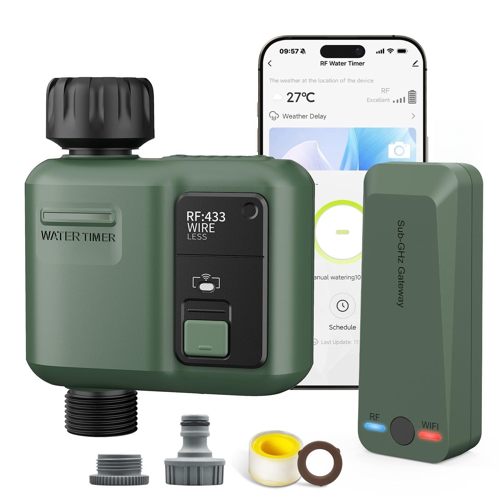 Shrivee Smart Bewässerungscomputer WLAN HCT-636-2 mit 2 Zonen zur automatischen Gartenbewässerung