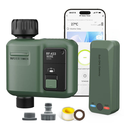 Shrivee Smart Bewässerungscomputer WLAN HCT-636-2 mit 2 Zonen zur automatischen Gartenbewässerung