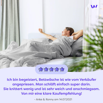 Wolkenfeld Winter Bettwäsche Set 135x200 Anthrazit Mikrofaser