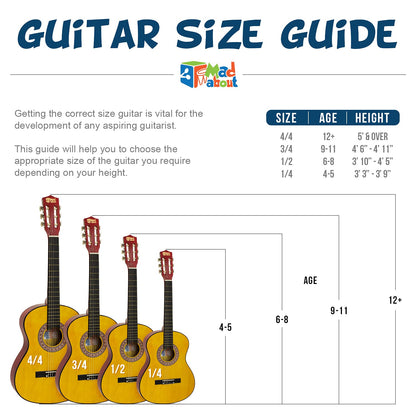 Mad About CLG1-12-PACK Klassische Spanische Gitarre Set 1/2 Grösse