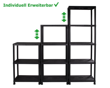 Ondis24 Schwerlastregal Kunststoff, 2er Set, 5 Böden, 180 kg belastbar