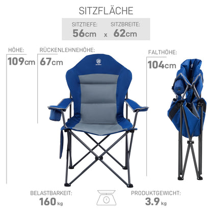 EVER ADVANCED Campingstuhl faltbar, bis 160 kg belastbar, FC-99806