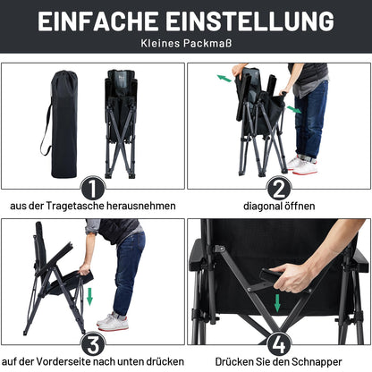 TIMBER RIDGE Campingstuhl faltbar TR 280, gepolstert, bis 260 kg