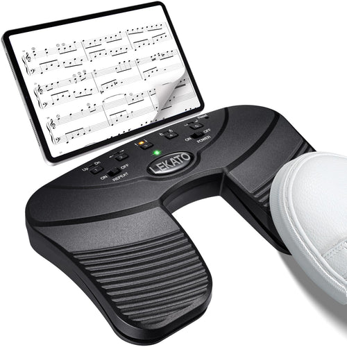 LEKATO Bluetooth Seitenwender-Pedal für Tablet und Smartphone