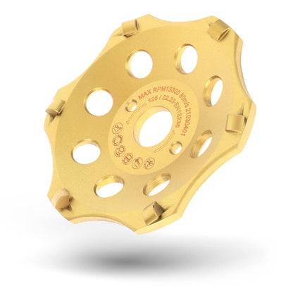 PRODIAMANT PKD Diamantschleiftopf für Winkelschleifer 125mm 6 Segmente