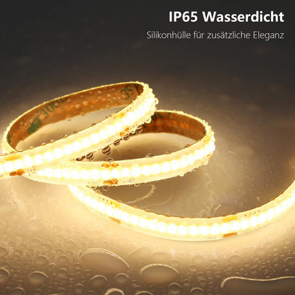 BENLUN COB LED Streifen 24V 20m, 3000K Warmweiss, IP65 mit Netzteil