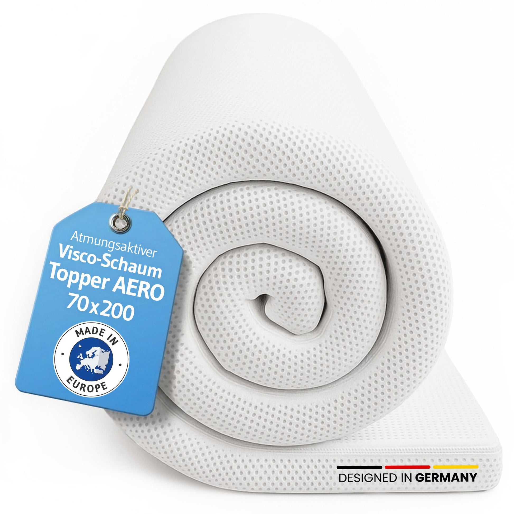 Third of Life AERO Topper 70x200 cm Memory Foam mit Mesh-Bezug, Matratzenauflage, 5 cm hoch