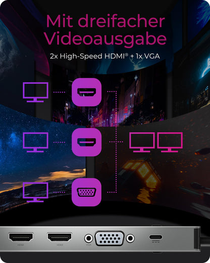 ICY BOX IB-DK2106a-CPD USB-C Docking Station - Dual Monitor