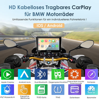 Carpuride W702BS Pro Motorrad CarPlay Display 7" für BMW