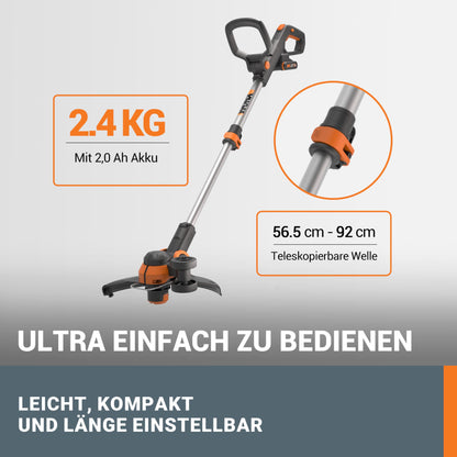 WORX WG163E.3 Akku Rasentrimmer – 2x 2.0 Ah Akkus