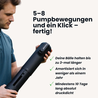 Bounce Tube Druckbehälter für Padel- und Tennisbälle mit Pumpe