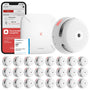 X-Sense Smart Rauchmelder XS01-M Set mit SBS50 Basisstation, 24 Stück, vernetzbarer Funkrauchmelder