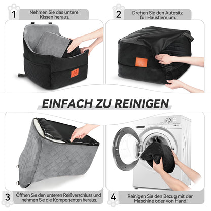 GL GLENSLAVE Hundeautositz für kleine/mittlere Hunde - Schwarz/Grau