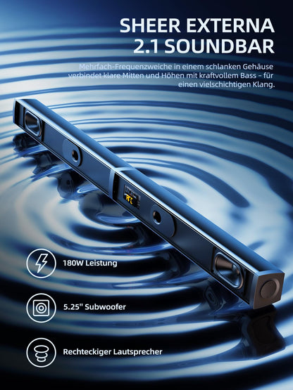 MEREDO 2.1 Abnehmbar Gaming Soundbar - TV PC Subwoofer 80cm