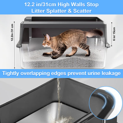 Marchul Katzentoilette Edelstahl geschlossen mit Schublade und Matte