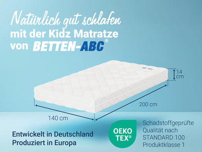 Betten-ABC Kinder & Jugend Matratze 140x200 cm - Oeko-TEX Waschbezug