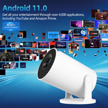 SmartBeam Mini Beamer 4K - Tragbarer Heimkino Projektor Android 11