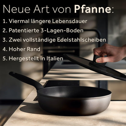 ZWIEGER TITAN Schmorpfanne mit Deckel – 28cm Induktion