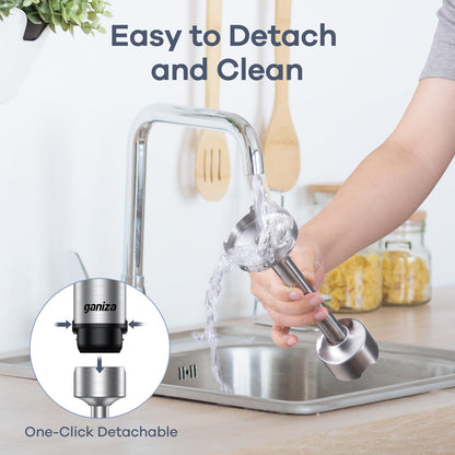 Ganiza 10-in-1 Stabmixer 1200W mit Doppel-Milchaufschäumer