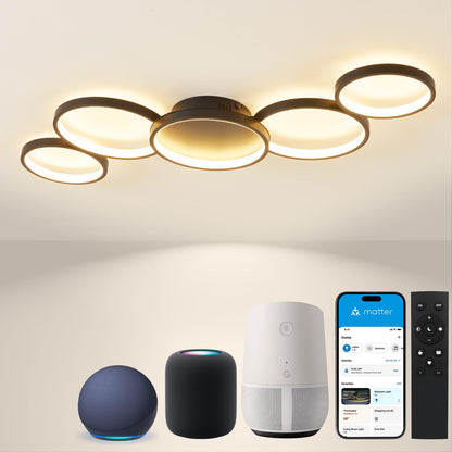 BAYHT Deckenleuchte Matter LED 100cm Schwarz mit Fernbedienung