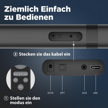 GarageRock KY8000 Soundbar für TV, teilbar, Bluetooth 5.3, 80 W