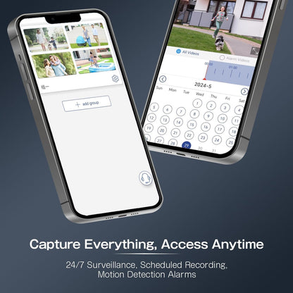 Ctronics 2.5K 4MP Überwachungskamera Aussen WLAN PTZ, 2 St - Schwarz