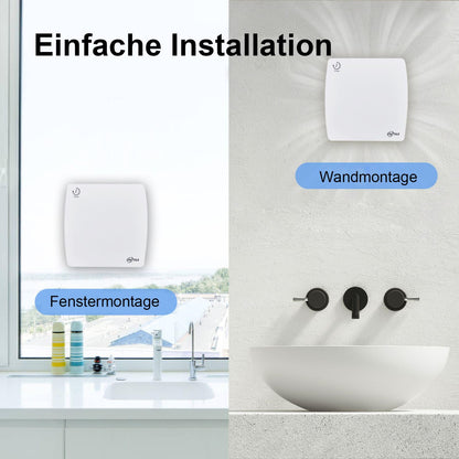 EINTTAX Badlüfter 100 mm Wandmontage, IPX4, leise 34 dB, weiss