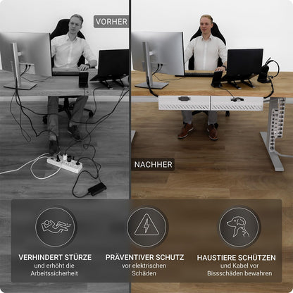Ultimate Setup Kabelkette, flexible Schreibtisch-Kabelführung, weiss