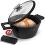 ZWIEGER 3-in-1 Brottopf 24 cm – Brotbackform mit Deckel, Schmortopf mit Deckel – Vollflächiger Edelstahlboden – Für alle Herdarten geeignet – Antihaft Bräter, PFOA-&PFOS-Frei