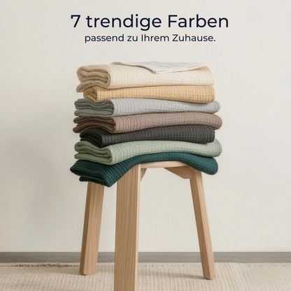 Dreamzie Musselin Tagesdecke 150x200 cm Baumwolle Hellgrau