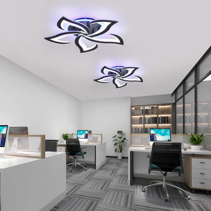 ZAITINZ LED Deckenleuchte 5 Blütenblätter Dimmbar – Schwarz