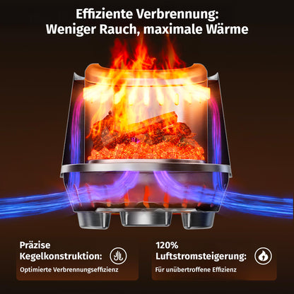 EAST OAK Tisch-Feuerschale Rauchfrei - Tragbar Edelstahl Ø22.1cm