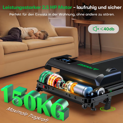 FOUSAE Walking Pad Laufband 1-10 km/h mit 9% Steigung