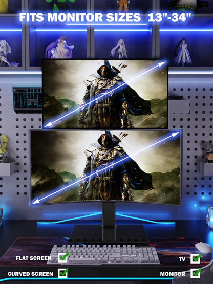 Hemudu Dual Monitorständer vertikal für 2 Monitore 13-34 Zoll schwarz