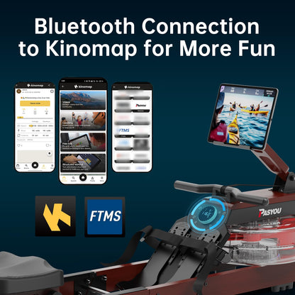 PASYOU PW60 Wasserrudergerät klappbar – Eiche Heimtraining