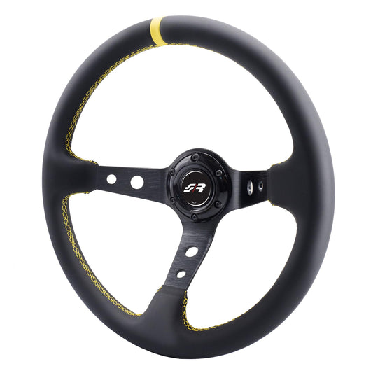 Simoni Racing SPEC Sportlenkrad – Schwarz Gelbe Nähte