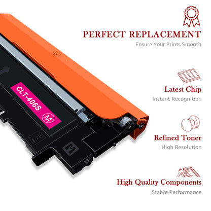 Toner Kingdom CLT-P406C 4er Toner Set kompatibel mit Samsung CLT-406S