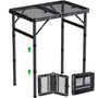 GARLLEN Grilltisch klappbar – Campingtisch höhenverstellbar 58x40 cm mit Aluminiumgestell und Mesh-Tischplatte