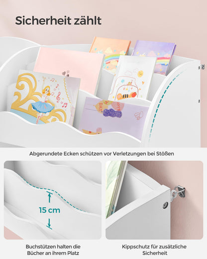SONGMICS Bücherregal Kinder GKR042W01 - Wolkenweiss, 2 Boxen