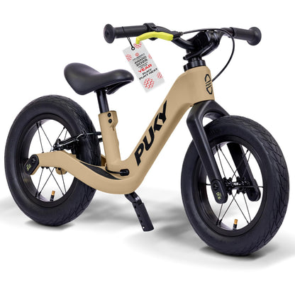 PUKY Next 12" Laufrad Sand/Black mit Bremse für 2–6 Jahre – Kinderlaufrad mit Nylonrahmen und Luftreifen
