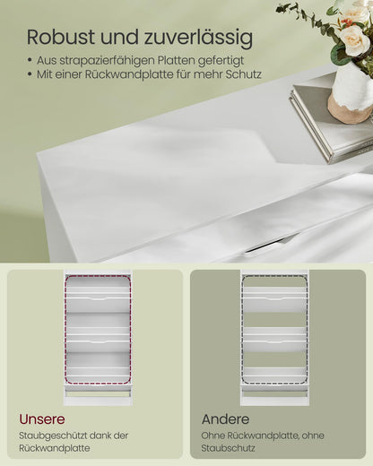 VASAGLE Schuhkipper LBC046W01 3 Klappen - Wolkenweiss