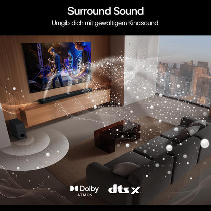 LG DS90TY 5.1.3 Dolby Atmos Soundbar mit Subwoofer, Schwarz