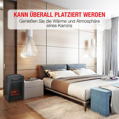 Classic Fire Elektrokamin Modena – Schwarz mit Heizfunktion
