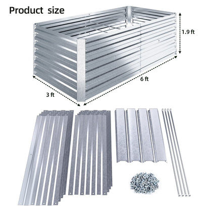 Ohuhu Hochbeet Metall 180x90x60 cm, verzinktes Pflanzenbeet
