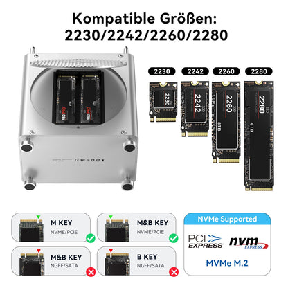 ACASIS Mac mini M4 Docking Station mit Dual NVMe SSD Gehäuse - 40Gbps