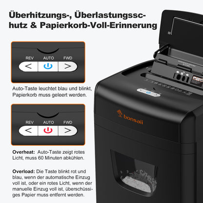 Bonsaii C233-B Aktenvernichter - Autofeed P-4 Partikelschnitt
